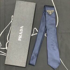 Prada Men's Navy Blue Tie